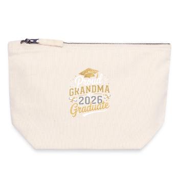 Proud Grandma 2026 Graduate - Canvas Zip Pouch 18 x 19 cm - nature - Front