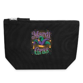 Carnival Mardi Gras Confetti - Canvas Zip Pouch 18 x 19 cm - black - Front