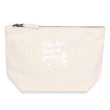 Ho Ho Time To Go Low Drôle Golf Vacances Tee - Pochette zippée en toile 18 x 19 cm - blanc naturel - Devant