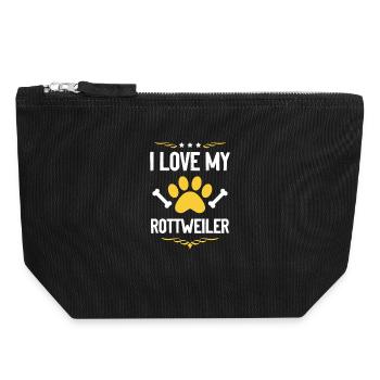 Ich liebe meinen Rottweiler - Canvas Reißverschluss-Täschchen (18 x 19 cm) - Schwarz - Vorne