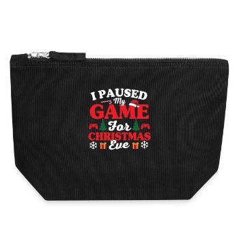 Ich habe mein Spiel für Heiligabend pausiert Gaming Gamer - Canvas Reißverschluss-Täschchen (18 x 19 cm) - Schwarz - Vorne