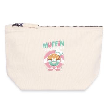 Retro Muffin - Canvas Reißverschluss-Täschchen (18 x 19 cm) - Naturweiß - Vorne