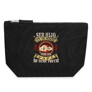 Ser Hijo Es un Honor Papá No Tiene Precio - Canvas Zip Pouch 18 x 19 cm - black - Front