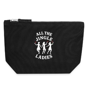 Tous les dames de jingle drôle de vacances de Noël - Pochette zippée en toile 18 x 19 cm - noir - Devant