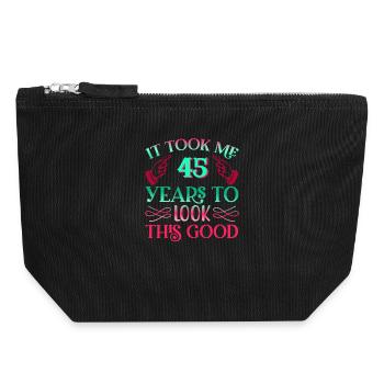 It took 45 years to look so good - Canvas Zip Pouch 18 x 19 cm - black - Front