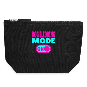 Dog Sledding Mode ON - Canvas Zip Pouch 18 x 19 cm - black - Front