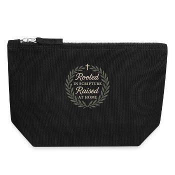 Christian Homeschool-Mother-Faith - Canvas Zip Pouch 18 x 19 cm - black - Front