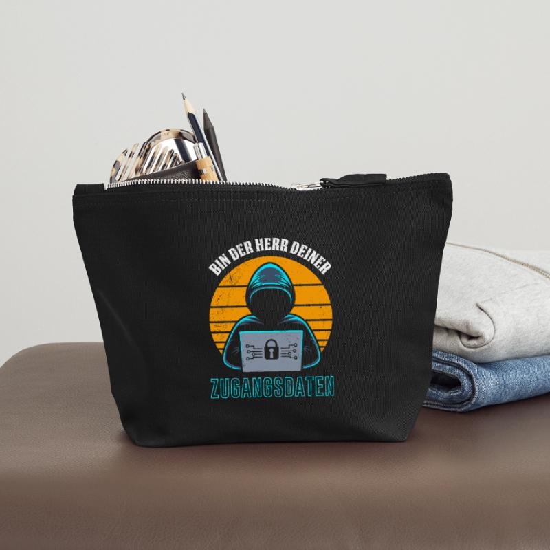 Science Coder BIN DER HERR DEINER ZUGANGSDATEN Canvas Reißverschluss-Täschchen (18 x 19 cm)