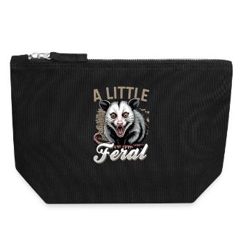 Funny Opossum - Canvas Zip Pouch 18 x 19 cm - black - Front
