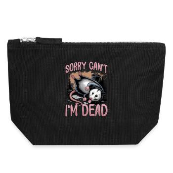 Funny Opossum - Canvas Zip Pouch 18 x 19 cm - black - Front