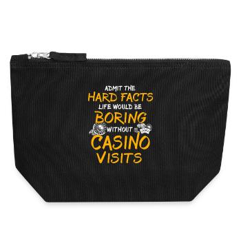 Casino Gambler - Canvas Zip Pouch 18 x 19 cm - black - Front