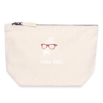 CHILL BRO – Funny gorilla with sunglasses - Canvas Zip Pouch 18 x 19 cm - nature - Front