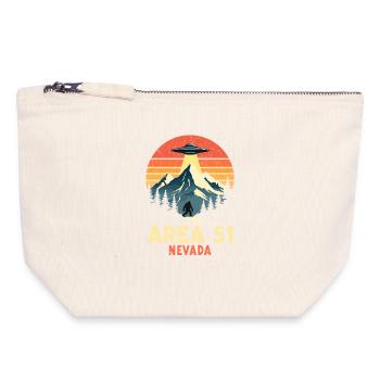 Area 51 Nevada UFO meets Bigfoot - Canvas Zip Pouch 18 x 19 cm - nature - Front