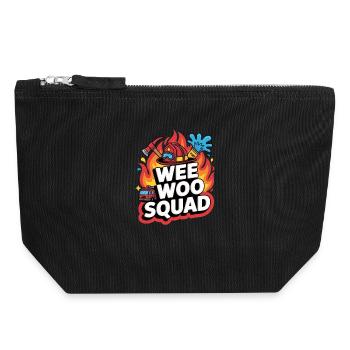 Wee Woo Squad Feuerwehr Auto Spass - Canvas Reißverschluss-Täschchen (18 x 19 cm) - Schwarz - Vorne