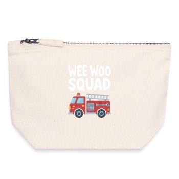 Wee Woo Squad Feuerwehr Auto Spass - Canvas Reißverschluss-Täschchen (18 x 19 cm) - Naturweiß - Vorne