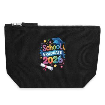 School Graduate 2026 Quote - Canvas Zip Pouch 18 x 19 cm - black - Front
