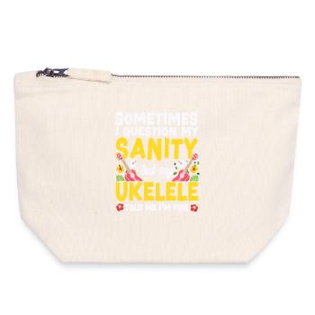 Hawaiian Ukulele Uke Sometimes I - Canvas Zip Pouch 18 x 19 cm - nature - Front