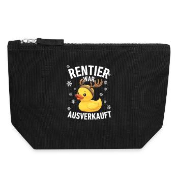 Rentier war ausverkauft Weihnachtsshirt Xmas Ente - Canvas Reißverschluss-Täschchen (18 x 19 cm) - Schwarz - Vorne