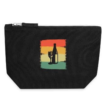 Wine - Canvas Zip Pouch 18 x 19 cm - black - Front