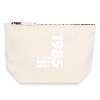 Birthday December 1985 Limited Edition Gift - Canvas Zip Pouch 18 x 19 cm - nature - Front