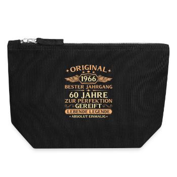 1966 Année de la construction Légende vivante - 60e anniversaire - Pochette zippée en toile 18 x 19 cm - noir - Devant