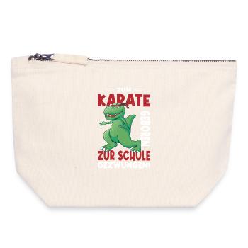 Enfants nés au karaté, forcés d’aller à l’école - Pochette zippée en toile 18 x 19 cm - blanc naturel - Devant