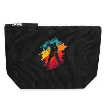 Eishockey Spieler Jungen Herren Eishockeyspieler - Canvas Reißverschluss-Täschchen (18 x 19 cm) - Schwarz - Vorne