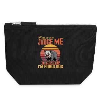 Funny Opossum - Canvas Zip Pouch 18 x 19 cm - black - Front