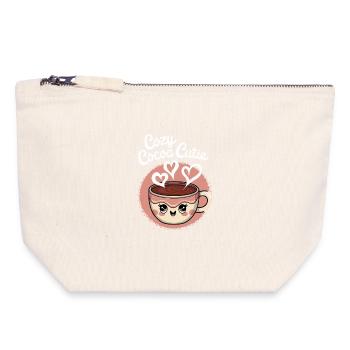 Cozy Cocoa Cutie - Canvas Reißverschluss-Täschchen (18 x 19 cm) - Naturweiß - Vorne