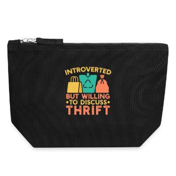 Thrift Shopper Introverted But Willing Discuss - Canvas Reißverschluss-Täschchen (18 x 19 cm) - Schwarz - Vorne