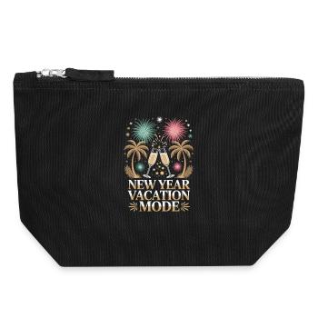 New Year Vacation Mode - Canvas Zip Pouch 18 x 19 cm - black - Front