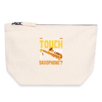 Saxophone Funny Saying - Canvas Zip Pouch 18 x 19 cm - nature - Front