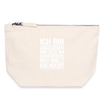 Je suis habillé à un bureau Bureau à domicile - Pochette zippée en toile 18 x 19 cm - blanc naturel - Devant