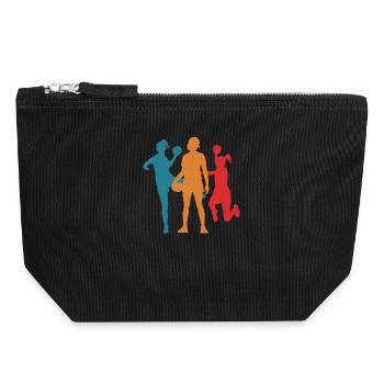 Handball Handballspielerin Frauen Handballerin - Canvas Reißverschluss-Täschchen (18 x 19 cm) - Schwarz - Vorne