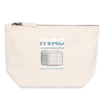 Technicien CVC Technologie de Refroidissement Professionnels des Hommes Cadeaux - Pochette zippée en toile 18 x 19 cm - blanc naturel - Devant