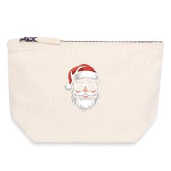 Chilliger Santa mit Sonnenbrillen - Canvas Reißverschluss-Täschchen (18 x 19 cm) - Naturweiß - Vorne