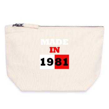 Made in 1981 Anniversary - Canvas Zip Pouch 18 x 19 cm - nature - Front