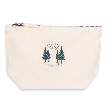 Remise à zéro mentale, Forest Walk Overthinker - Pochette zippée en toile 18 x 19 cm - blanc naturel - Devant