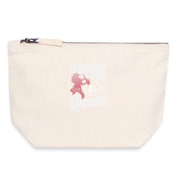 Saxophone Queen Saxophoniste Femmes - Pochette zippée en toile 18 x 19 cm - blanc naturel - Devant