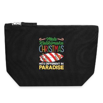 Noël hawaïen Mele Kalikimaka - Pochette zippée en toile 18 x 19 cm - noir - Devant