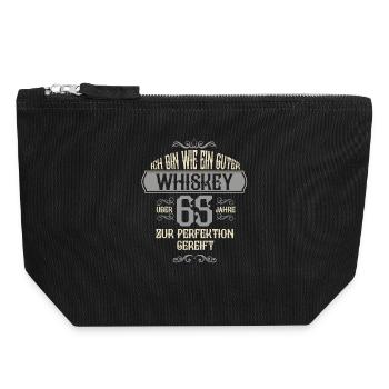 65th birthday 65 years old saying gift - Canvas Zip Pouch 18 x 19 cm - black - Front