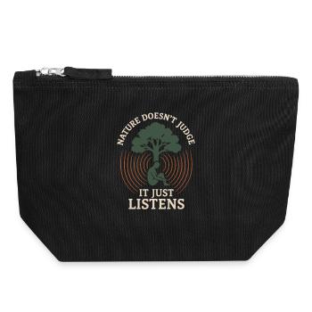 Remise à zéro mentale, Forest Walk Overthinker - Pochette zippée en toile 18 x 19 cm - noir - Devant