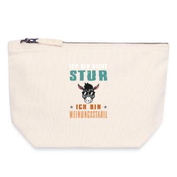 Dictons drôles, tenues amusantes, ironie, sarcasme - Pochette zippée en toile 18 x 19 cm - blanc naturel - Devant