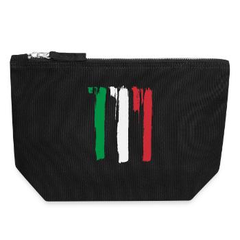 Drapeau italien - Pochette zippée en toile 18 x 19 cm - noir - Devant