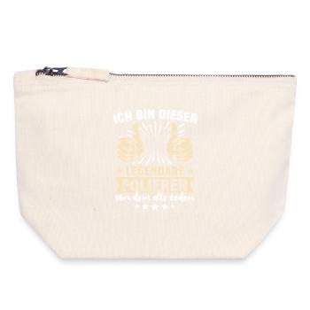 Dictons de Folier - Pochette zippée en toile 18 x 19 cm - blanc naturel - Devant