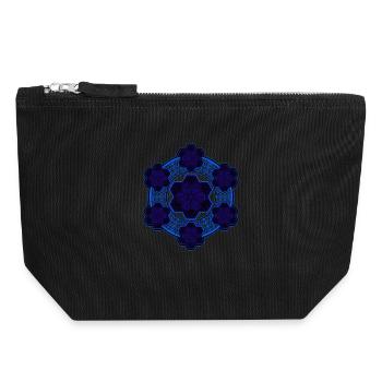 Mandala Geometrie Blau Yoga Meditation Psytrance - Canvas Reißverschluss-Täschchen (18 x 19 cm) - Schwarz - Vorne