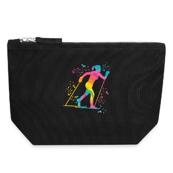 Ski de fond Ski de fond - Pochette zippée en toile 18 x 19 cm - noir - Devant
