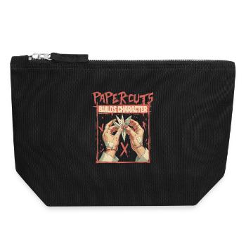 Origami Papercuts Builds Character - Canvas Zip Pouch 18 x 19 cm - black - Front