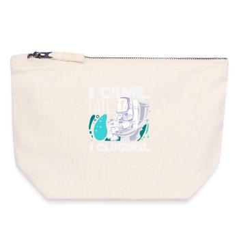 Toilet Clogging Master Funny - Canvas Zip Pouch 18 x 19 cm - nature - Front