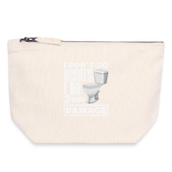 Toilet Clogging Master Funny - Canvas Zip Pouch 18 x 19 cm - nature - Front